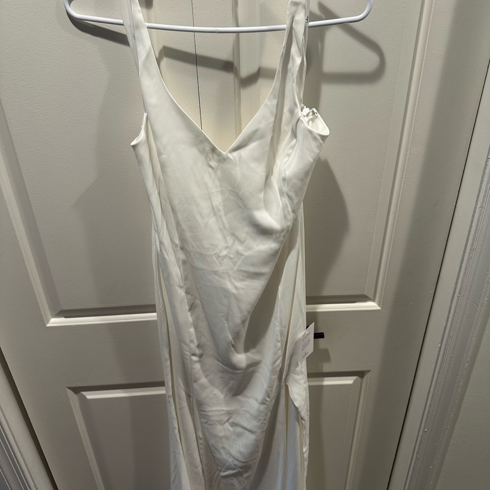 Lulu's Elegant Cream Maxi Dress